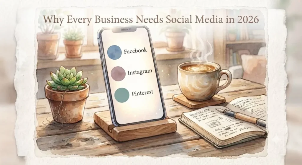 Illustration of social media blog image freelance digital marketer in Hounslow